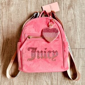 NWT Juicy Couture Velour Pink Lemonade Rainbow Backpack mini Y2K 90’s Vibe